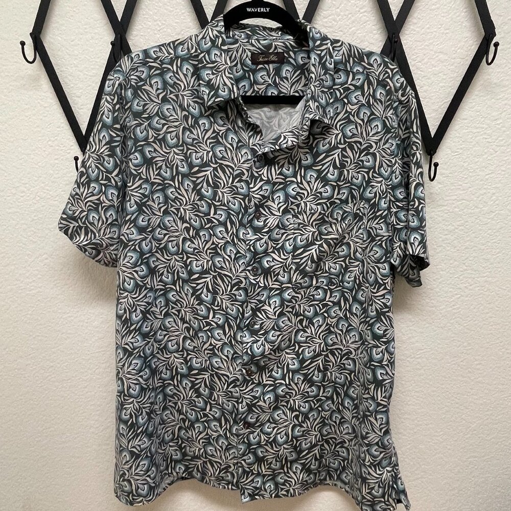 Tasso Ellba men's, short sleeved, button-down, casual print shirt XL